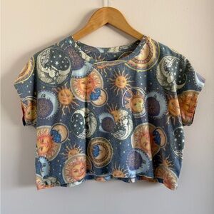Urban Outfitters Celestial Blue Crop Top